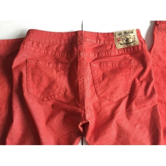 True Religion Corduroy skinny pants red SZ 28 - Picture 11 of 12